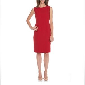 Talbots Womens Sleeveless Shift Dress Wool Blend Red Sz 10 Career Office Classic